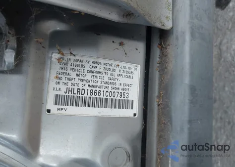 2001 Honda Cr-V Ex z USA, uszkodzony, nr VIN JHLRD18661C007953